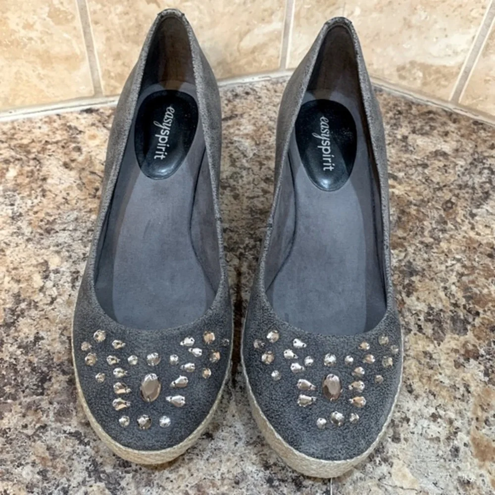 Easy Spirit Kalijo Espadrille Gem Wedges Size 7 1/2